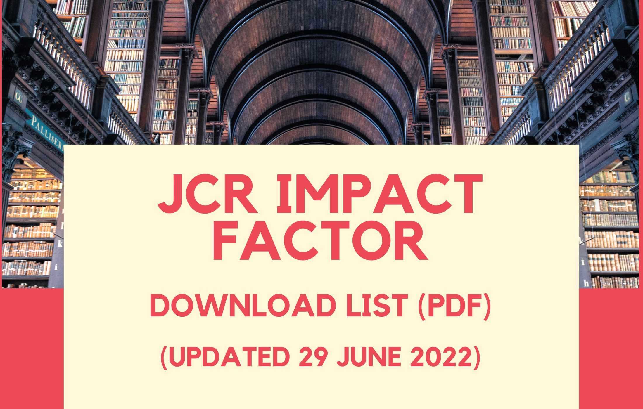 (Updated 2022) New JCR Impact Factor 2022 (PDF) Journal Impact Factor