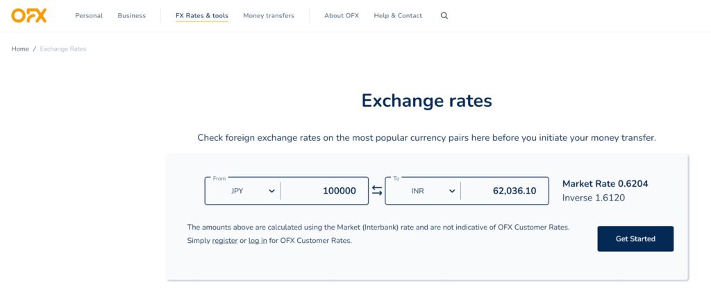 OFX Japan to India Money Transfer