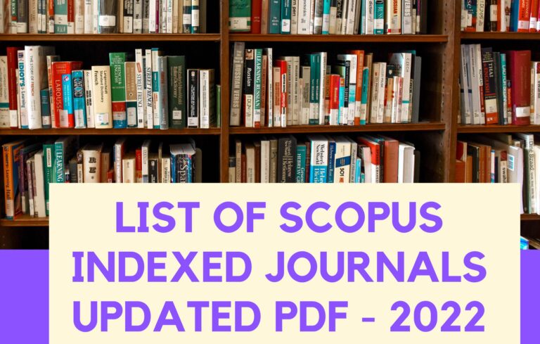 (Updated) Download The List of Scopus Indexed Journals 2022 – PDF