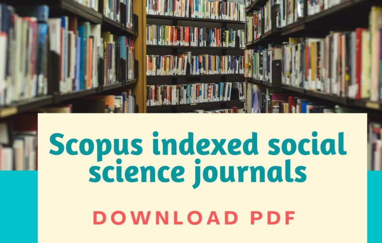 List of Scopus Indexed Social Science Journals – 2022