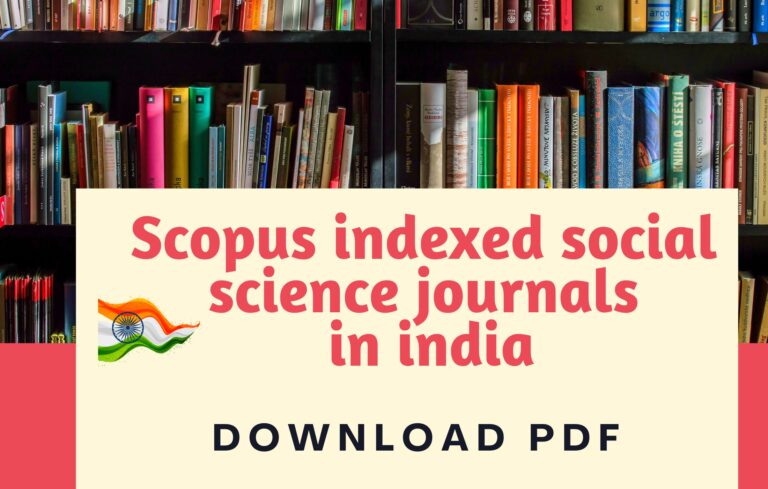 Scopus Indexed Social Science Journals in India – 2022