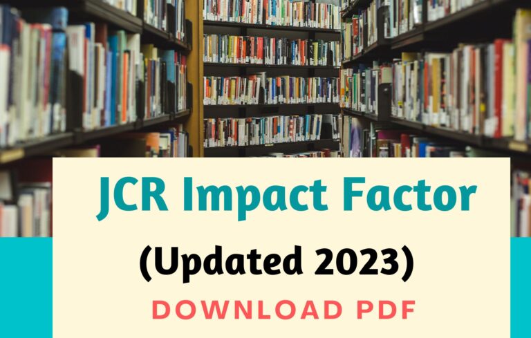 (Updated 2023) New JCR Impact Factor 2022 – (PDF)