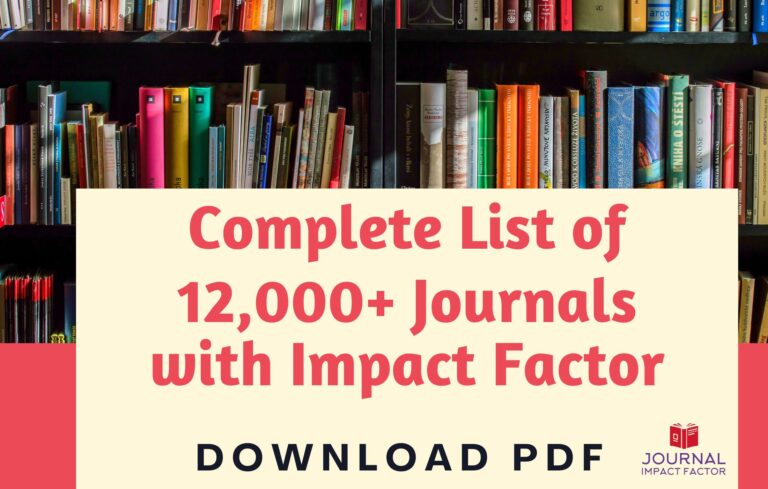 Journal Impact Factor List 2022